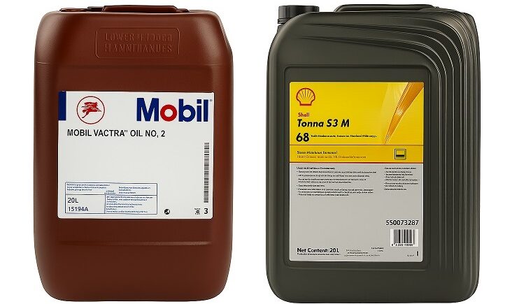 Olej do prowadnic ślizgowych SHELL TONNA S3 M 68 oraz MOBIL VACTRA 2